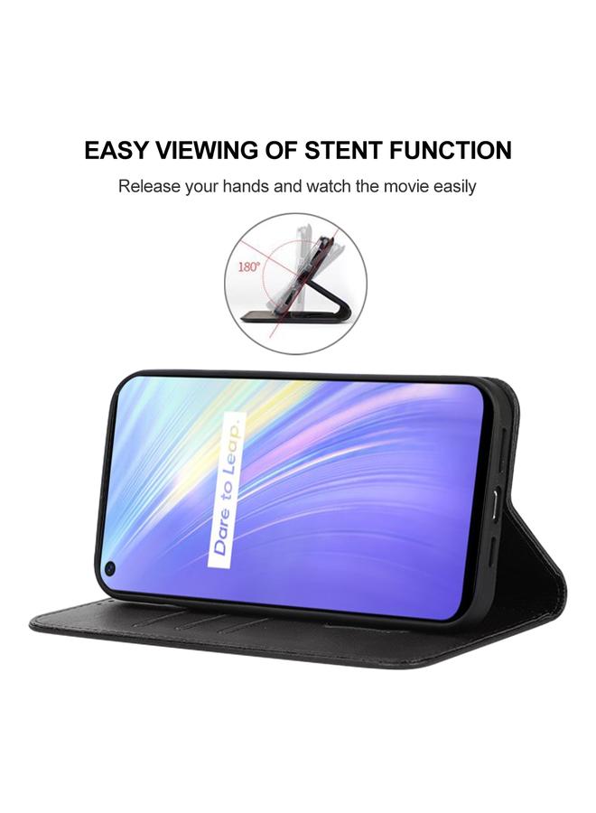 اس-توب جراب هاتف Realme 6 بإغلاق مغناطيسي من الجلد - Image 3