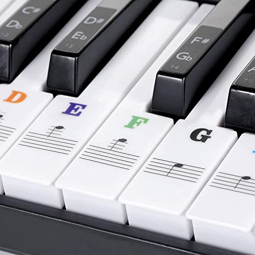 DOMENICO Keyboard Stickers for 88/61/54/49/37 Key Piano, Bold Letter Learning Stickers, Removable Letters, Notes Label for Beginners and Kids, Colorful - Image 2