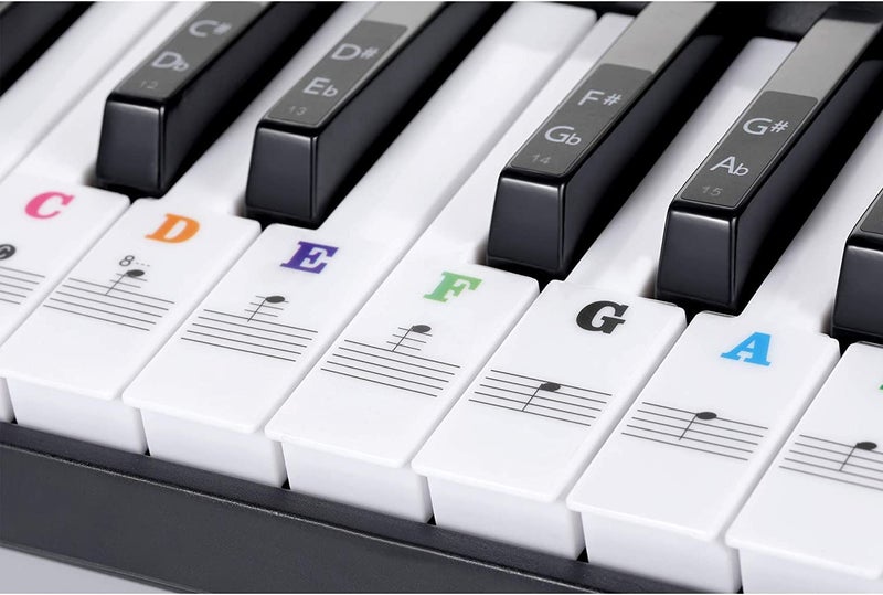 DOMENICO Keyboard Stickers for 88/61/54/49/37 Key Piano, Bold Letter Learning Stickers, Removable Letters, Notes Label for Beginners and Kids, Colorful - Image 3