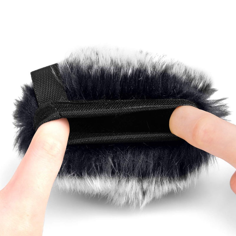 ChromLives Microphone Windscreen, Furry Windscreen Muff Wind Cover + Foam Microphone Windscreen Cover Compatible with Zoom H1 H1n Apogee Mic and More, Furry & Foam 2Pack - Image 5