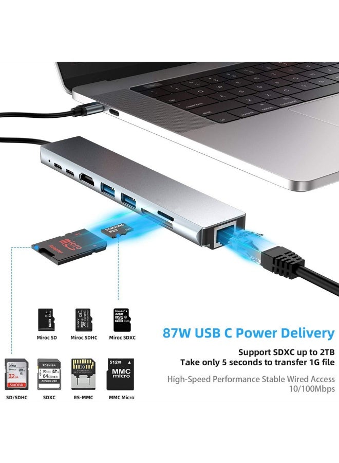 8-in-1 USB-C Docking Station USB 3.0 PD Hub With Charging Ethernet HDMI 4K TF/SD Card Reader for MacBook and Other Devices-Premium Quality. Ultimate Performance - Image 3