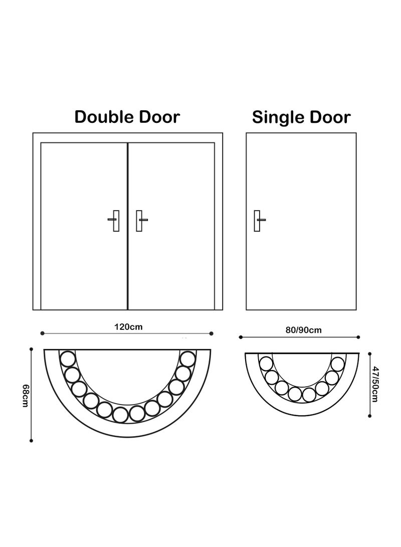 رَاحَة الرُّكْن سجادة نصف دائرية بوهو مصنوعة من الكتان محاكة يدويًا، بساط باب نصف دائري، ممتص للرطوبة سريع الجفاف مريح قابل للغسل، مناسبة للصالة، المدخل، الباحة، المرآب، المطبخ، غرفة النوم، ديكور المنزل - مقاس 80/90/120 سم - اللون البيج - Image 5