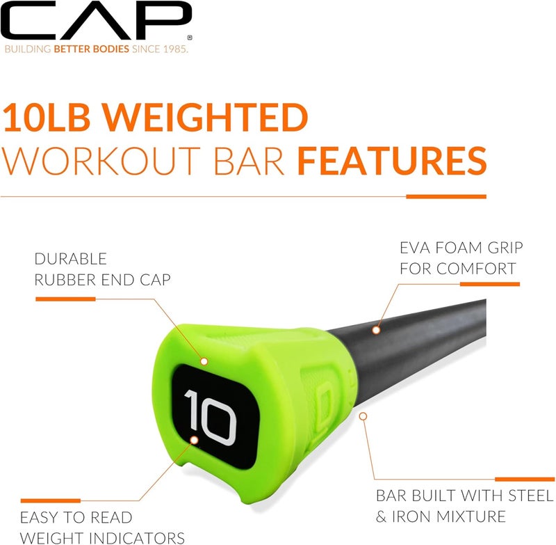CAP Barbell Weighted Workout Bar | 5-20 lb | Multiple Options - Image 3