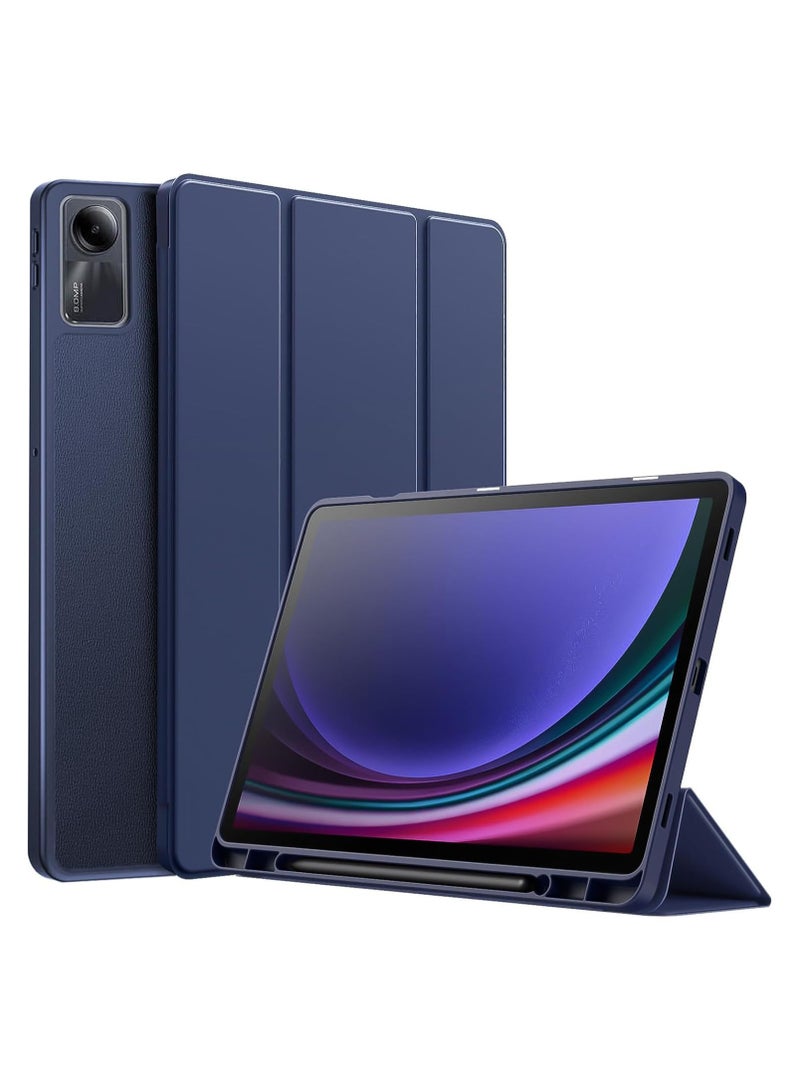 Smart Case For Xiaomi Redmi Pad SE 11 inch Tablet 2023 Cover with Pencil Holder, Soft TPU Smart Stand Back Cover Auto Wake/Sleep (Blue) - Image 1