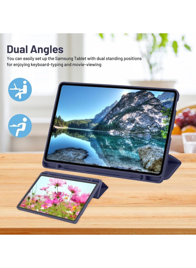 Smart Case For Xiaomi Redmi Pad SE 11 inch Tablet 2023 Cover with Pencil Holder, Soft TPU Smart Stand Back Cover Auto Wake/Sleep (Blue) - Image 2