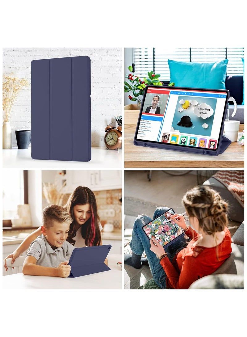 Smart Case For Xiaomi Redmi Pad SE 11 inch Tablet 2023 Cover with Pencil Holder, Soft TPU Smart Stand Back Cover Auto Wake/Sleep (Blue) - Image 3