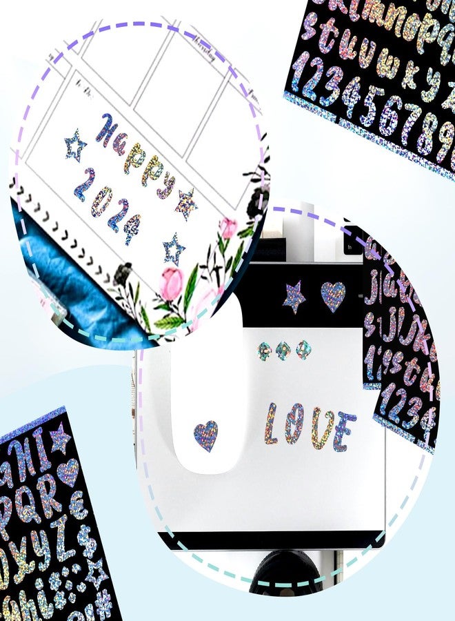 XIHIRCD ٦ أوراق من ملصقات حروف الفينيل، ملصقات حروف أبجدية لامعة ملونة، ملصقات حروف كبيرة، ملصقات حروف صغيرة، ملصقات حروف وأرقام لاصقة مقاومة للماء لأكواب ستانلي - Image 5