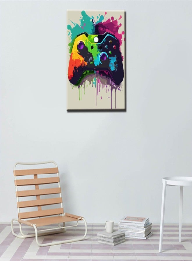 Aihonmin Watercolour Game DIY Paint by Numbers for Adults,Abstract Game Controller Paint by Numbers DIY Acrylic Painting Paintwork Crafts Home Wall Living Room Bedroom Decoration Gifts 16x20 Inch (DIY Frame) - Image 2