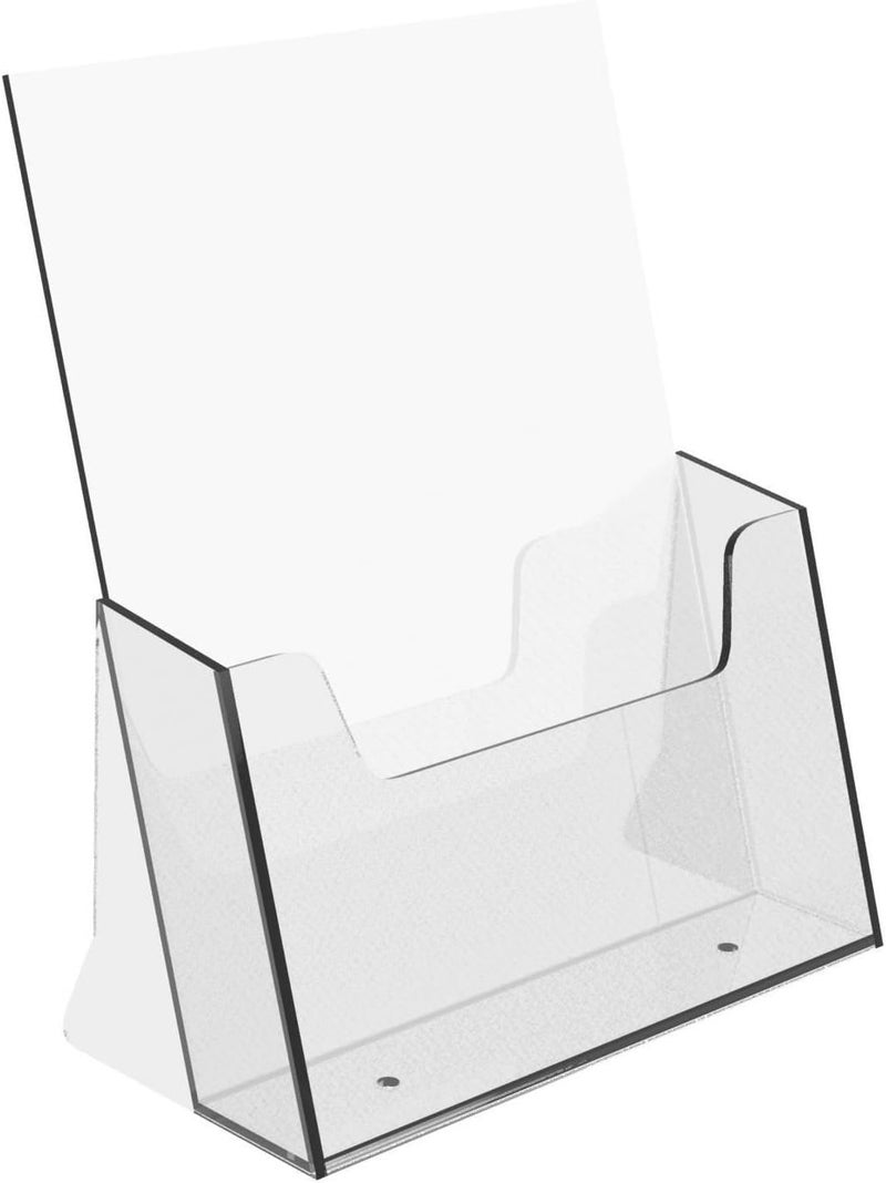 AL Raied A6 Brochure Holder - Crystal Clear Acrylic Display Stand for Flyers and Menus - Image 3