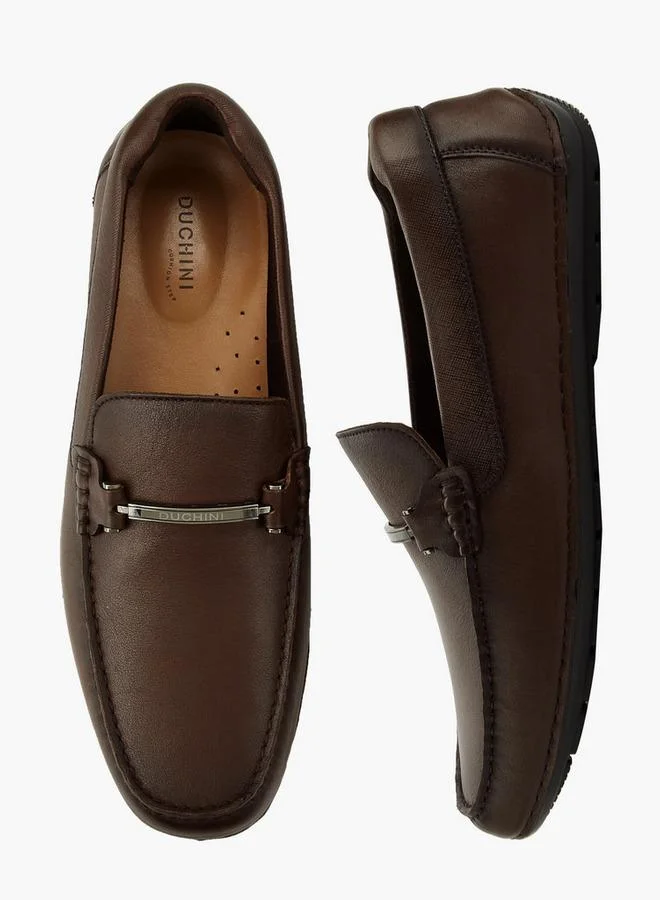 دوتشيني Men Horsebit Accent Leather Loafers