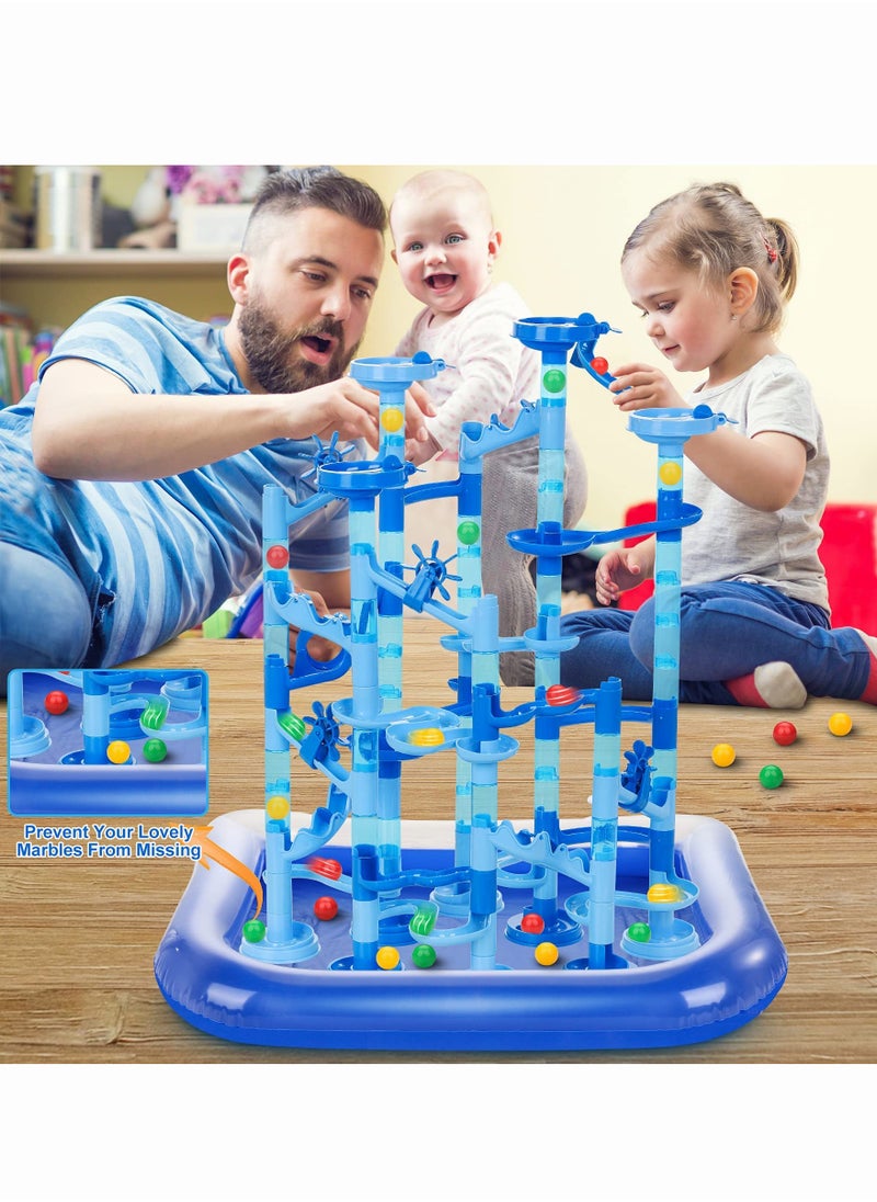 MEBEGIN - Marble Run Set 107 Pcs Marble Race Track for Kids with Water Mat Construction Building Block Toys Preschool STEM Educational Toy Gift for Boys Girls All Ages - Image 1