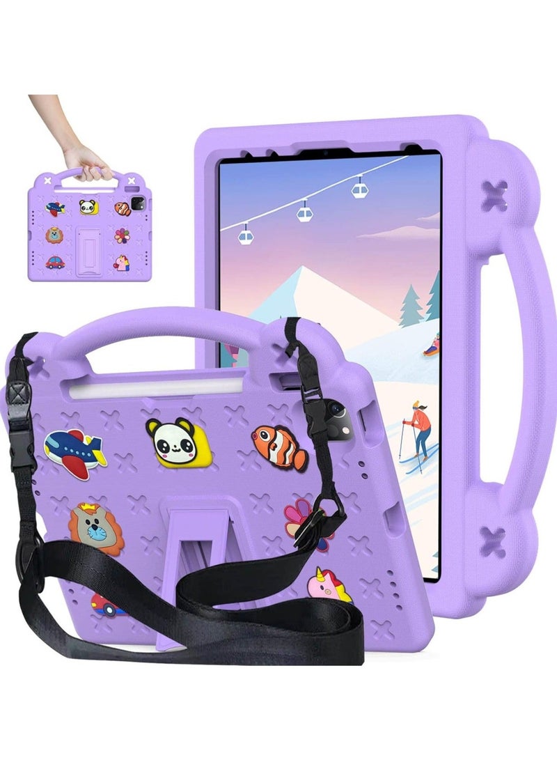 Shockproof Case Compatible with iPad 11th Generation 11 inch 2025 /iPad 10th Gen 10.9 Inch 2022 /iPad Air 5th Gen 2022/Air 4th Gen 2020 10.9 Inch/Pro 11 inch(2022/2021/2020/2018) Model, DIY Kids Cover with Pencil Holder Shoulder Strap  - Image 1