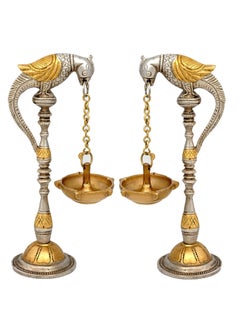 Idol Collections Dattatreya Brass Pair of Bird Diya Diwali Lamp Deepak Deep Height 8 I Home Decor  - Image 1
