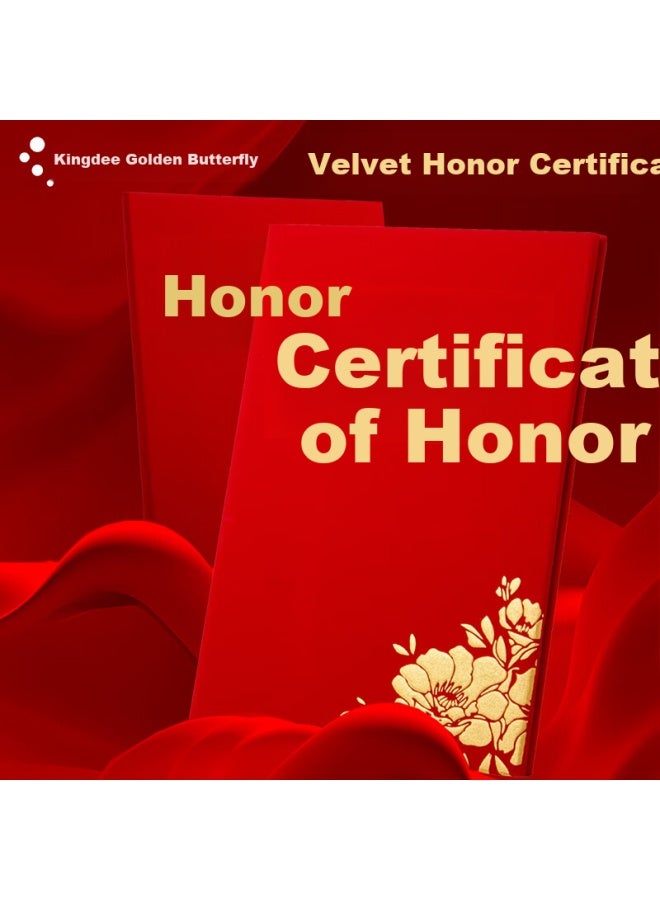 Kingdee Honor Certificate 8K/10Pcs Red Velvet Award Certificate Exquisite Gold Foil Graduation Certificate Customizable - Image 1