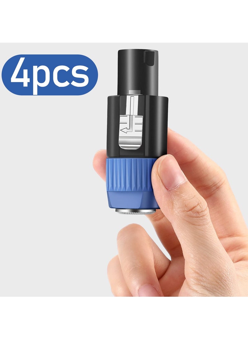 4 Pack Nl4fc Speaker to 1/4 Adapter, Speaker Male to 1/4 Inch Ts Female Converter, 1/4 Inch Female to Nl4fc Male Connectors, Work with 1/4 Port (Blue) - Image 4