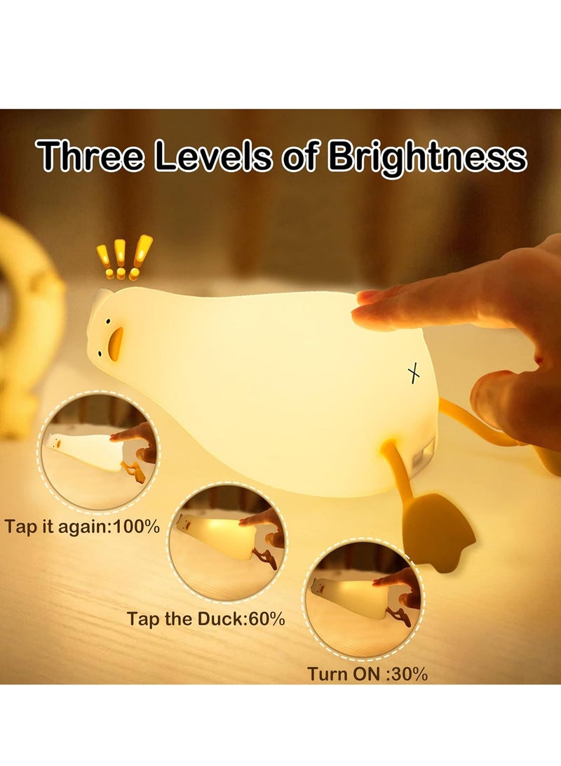 ELTRAZONE Lying Flat Duck Night Light – Cute Soft Silicone Nursery Lamp, Rechargeable LED Duck Light with Touch Control, Timer & Dimmer | Perfect Kawaii Birthday & Festival Gifts for Girls, Safe & Soft for Kids - Image 5