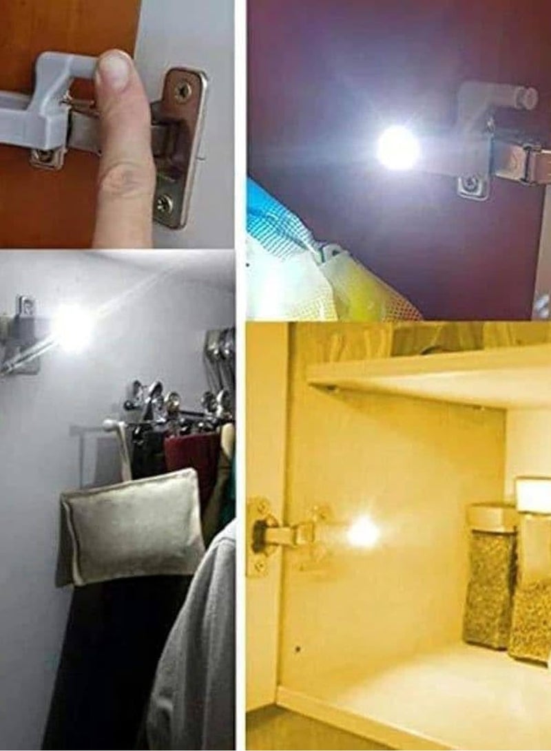Interior hinge LED sensor lamp works as a night light for the wardrobe for the kitchen and bedroom, 2 pieces, easy to use and install, with battery - Image 1