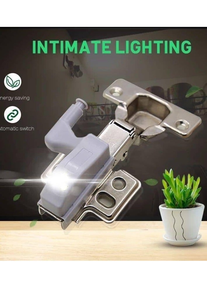 Interior hinge LED sensor lamp works as a night light for the wardrobe for the kitchen and bedroom, 2 pieces, easy to use and install, with battery - Image 2