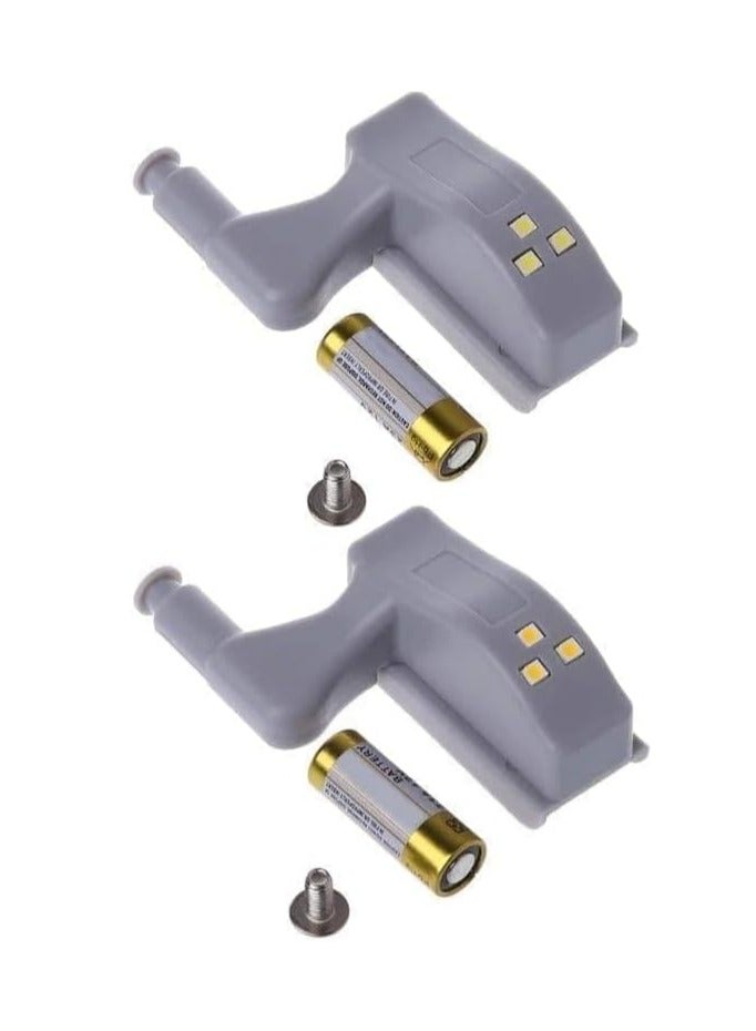 Interior hinge LED sensor lamp works as a night light for the wardrobe for the kitchen and bedroom, 2 pieces, easy to use and install, with battery - Image 3