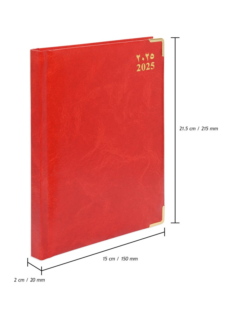 FIS FIS Diary 2025 Arabic/English (Saturday & Sunday Combined) A5, Red - FSDI92AE25RE  - Image 4