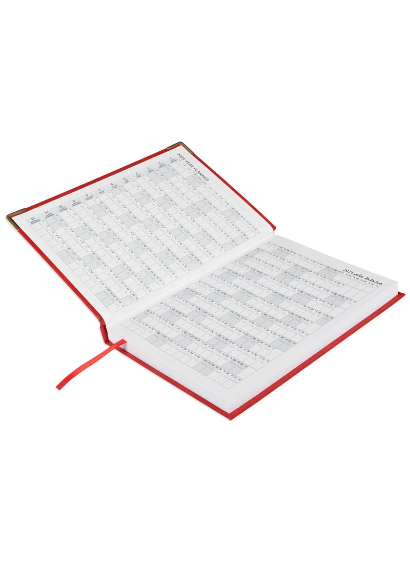 FIS - FIS Diary 2025 Arabic/English (Saturday & Sunday Combined) A5, Red - FSDI92AE25RE - Image 1