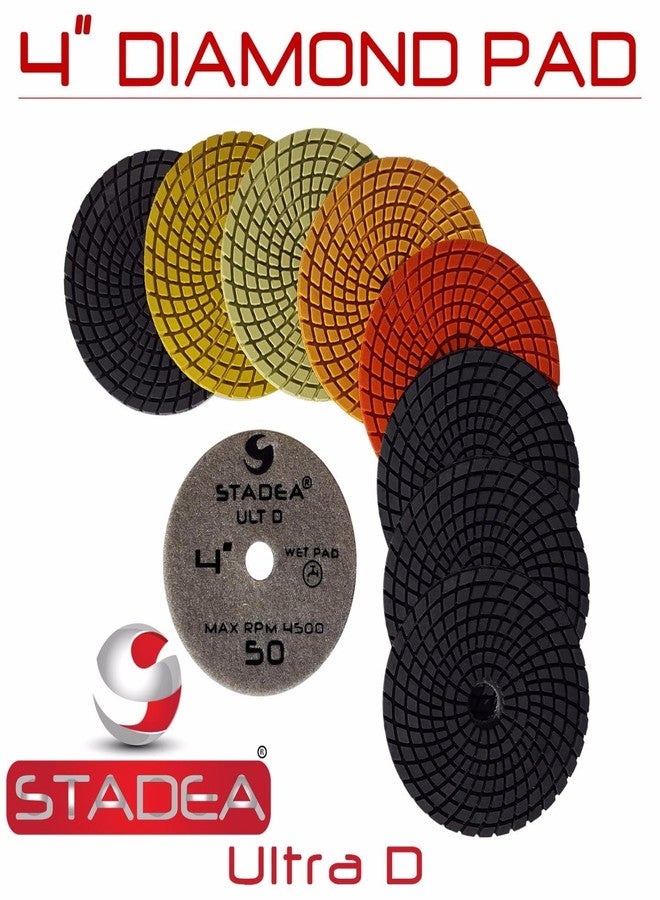 الملعب وسادات تلميع الجرانيت من ستاديا PPW108X، مقاس 4 بوصات، ماسية، سوداء مصقولة، لتلميع أحجار الجرانيت والكوارتز - Image 2