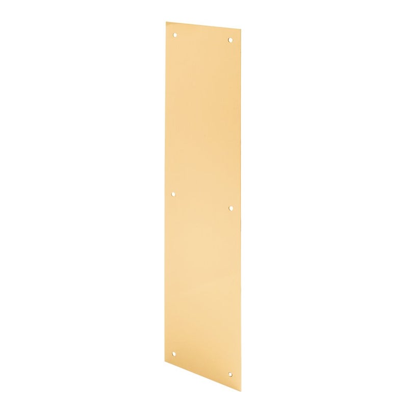 PrimeLine J 4630 Door Push Plate 4 In x 16 In Bright Brass Single Pack