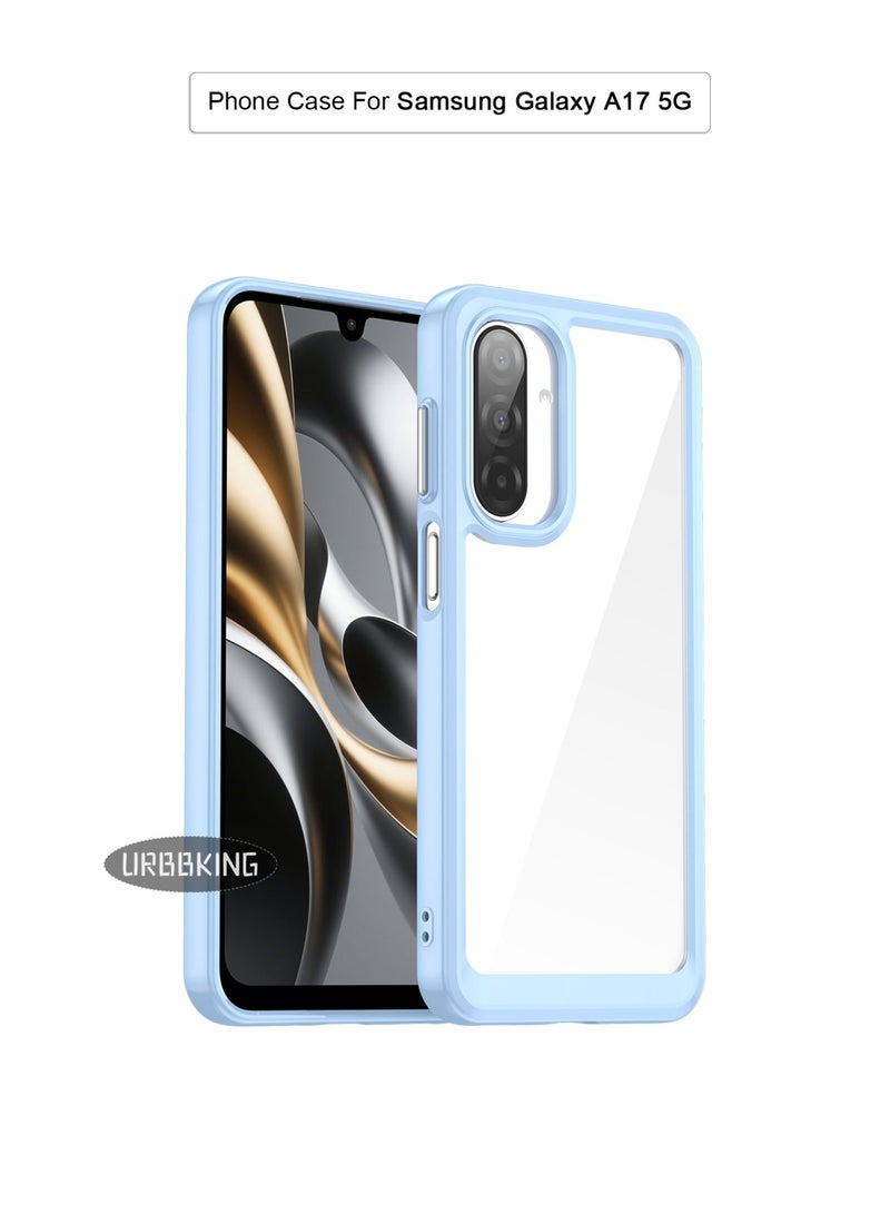 URBBKING Non Yellowing Drop Protection Thin Flexible Silicone TPU Shockproof Protective Slim Fit Phone Cover For Samsung Galaxy A17 Blue - Image 1