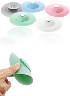 KIIUMI 5-Pack Silicone Shower Drain Stopper  ,Easy-to-Install Hair Trap ,Catcher for Bathroom Bathtub and Kitchen Drains ,Clean and Protect Your Drains with Bathtub Drain Strainers  - Image 1