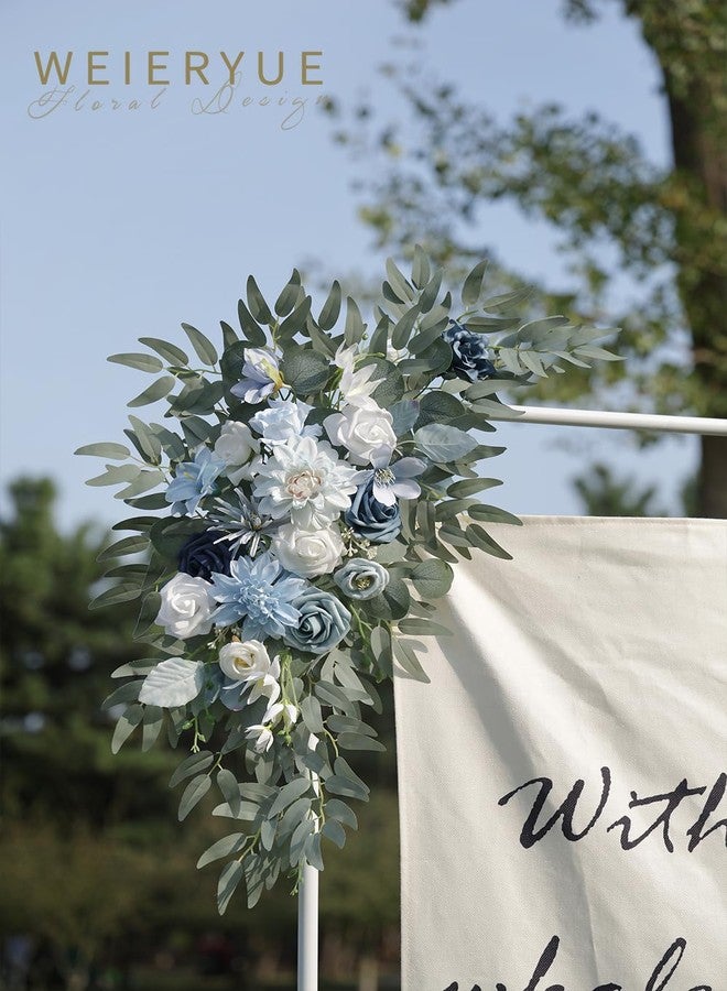 WEIERYUE Artificial Wedding Arch Flowers Kit(Pack of 2) for Wedding Arch, Bridal Shower, Ceremony and Reception Backdrop Decoration (Blue Inspiration) - Image 4