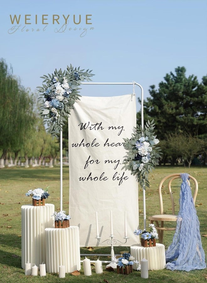 WEIERYUE Artificial Wedding Arch Flowers Kit(Pack of 2) for Wedding Arch, Bridal Shower, Ceremony and Reception Backdrop Decoration (Blue Inspiration) - Image 3