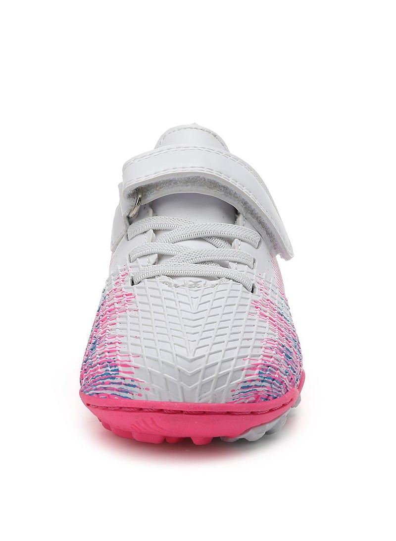 SKY VIEW Boys And Girls Soccer Cleats Turf Soccer Shoes For Kids Indoor Outdoor Children Unisex Football Boots IC or IN Flat Wide Training Sneaker White Pink - Image 3