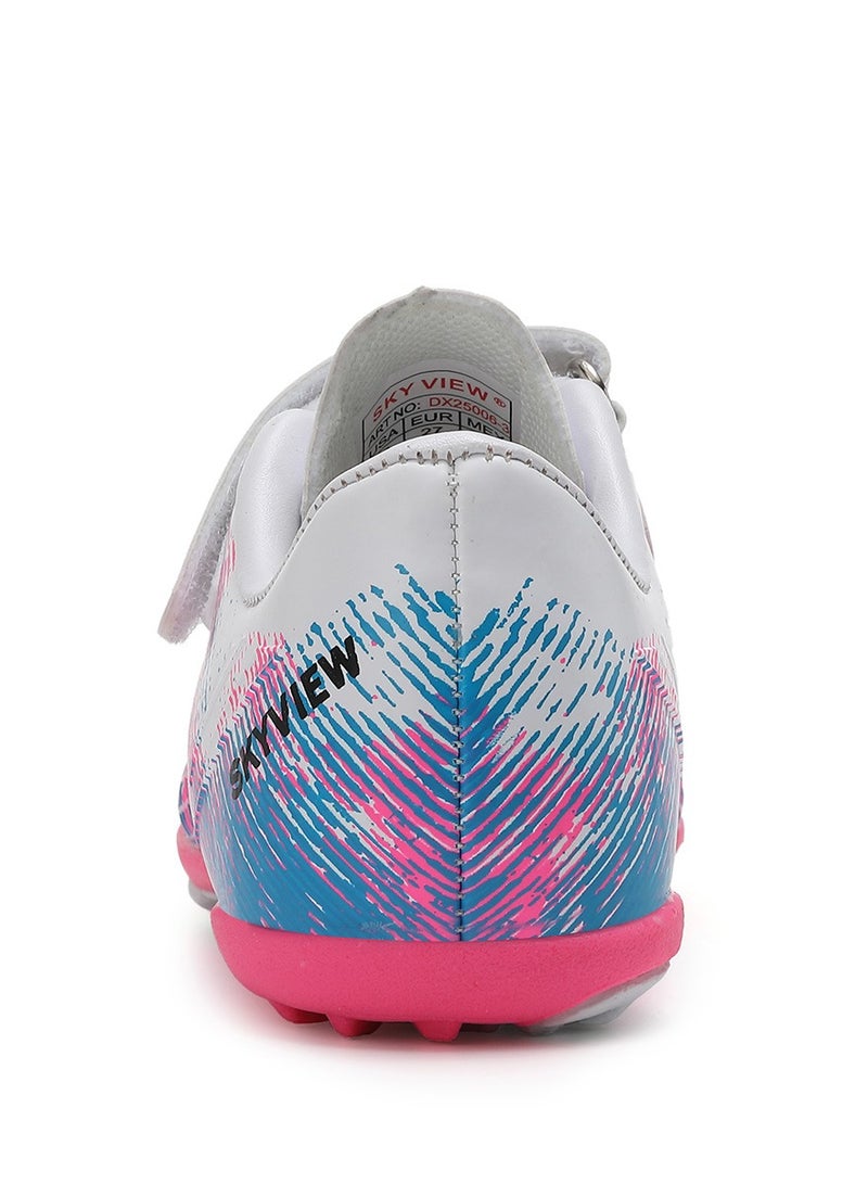 SKY VIEW Boys And Girls Soccer Cleats Turf Soccer Shoes For Kids Indoor Outdoor Children Unisex Football Boots IC or IN Flat Wide Training Sneaker White Pink - Image 4