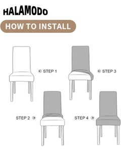 Generic 4PCS Stretch Chair Covers Removable Washable Dining Room Chair Covers Dining Chair Slipcovers Seat Protector Great Home Decor and Banquet Upholstery for Dining Room & Hotel & Party  - Image 5