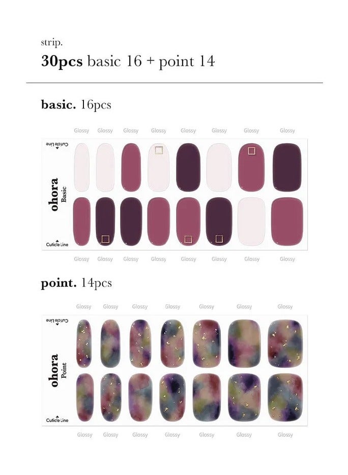 Ohora Gel Nail Strips Pro-Finish Gel Tie-Dye 30units - Image 4