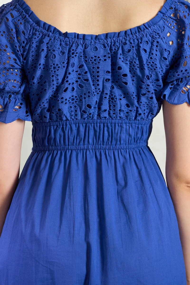 Virgio Cotton Schiffli Daywear Dresses for Women