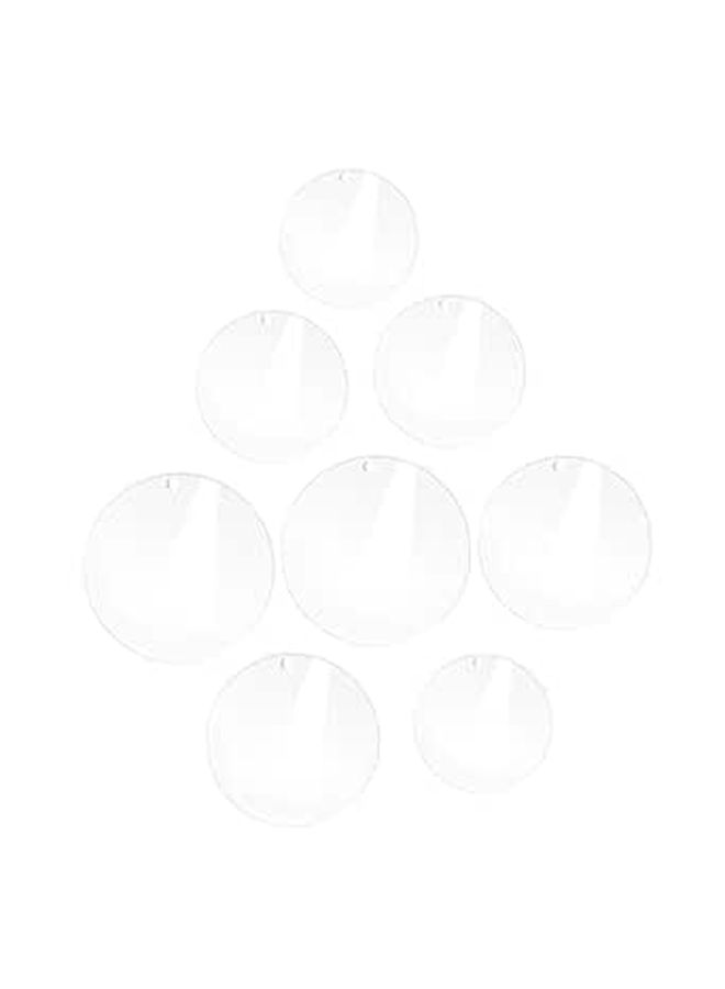 8pcs Clear Acrylic Round Discs Blank Panels With Holes For Crafts Photo Frame Replacement - Image 1