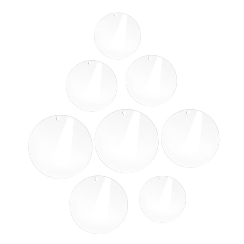 8pcs Clear Acrylic Round Discs Blank Panels With Holes For Crafts Photo Frame Replacement - Image 2