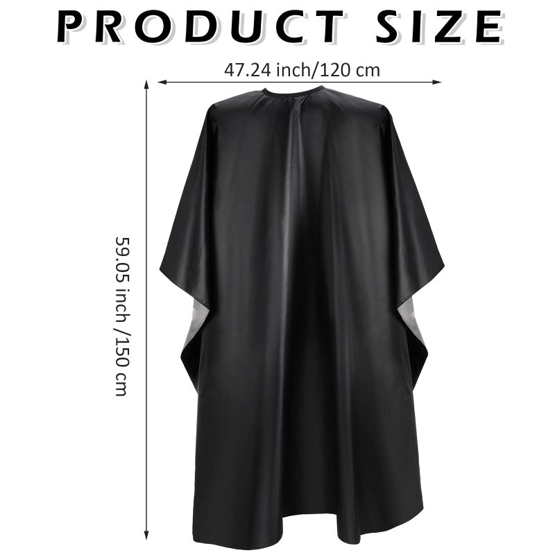 Foaincore 12 Pcs Shampoo Capes for Salons Waterproof Barber Capes for Hair Stylist 59" x 47" with Adjustable Snap Closure(Black,Solid) - Image 2
