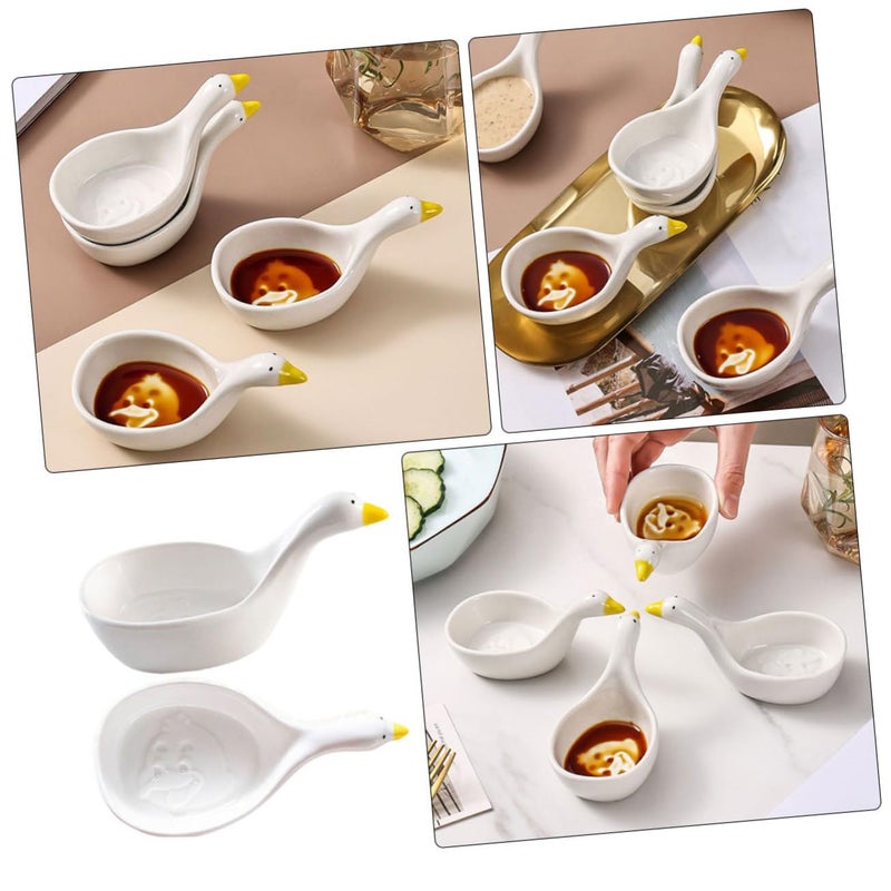 2pcs Porcelain Swan Sauce Bowls Small Dipping Dishes For Sushi Soy Condiments - Image 5