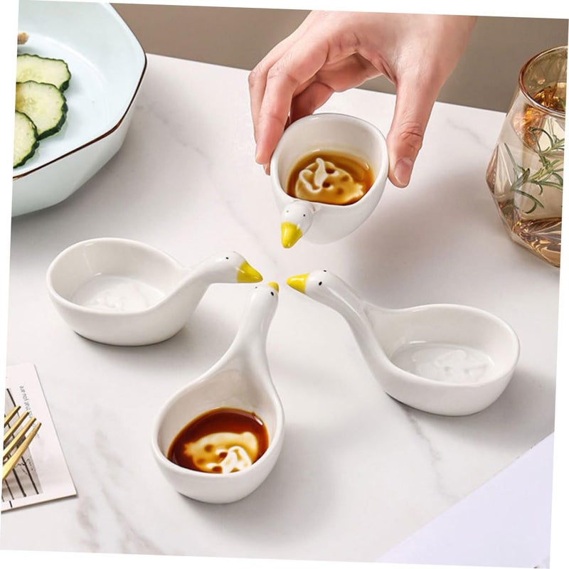 2pcs Porcelain Swan Sauce Bowls Small Dipping Dishes For Sushi Soy Condiments - Image 4