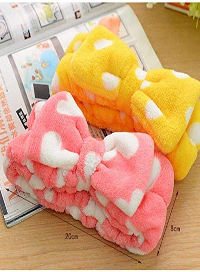 HOUSE HATCH Velvet Elastic Spa Headband, Cute Bow Makeup Cleansing Band for Women, Multicolor, Pack of 2 - Image 1