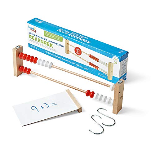 hand2mind-93440 20-Bead Giant Magentic Rekenrek Colored Abacus, for Kids, Wooden Counting Math Manipulatives, Learn Counting and Numbers (Set of 1) - Image 1