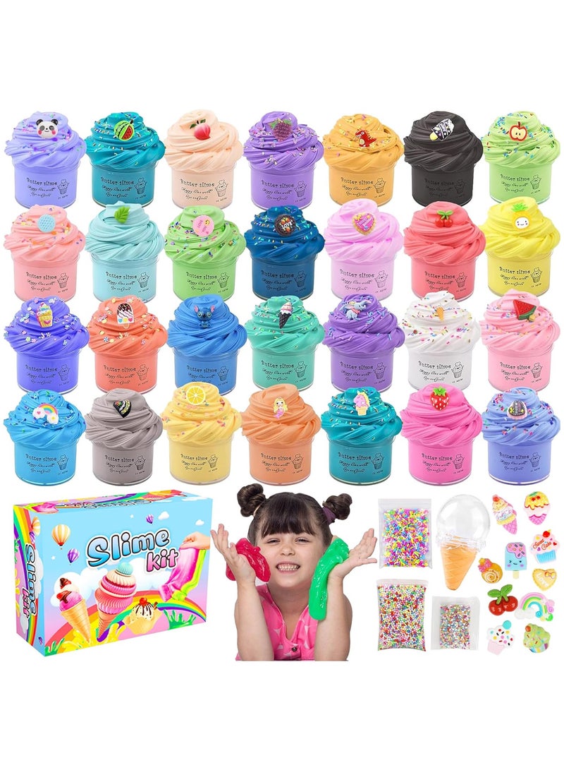 نقوة مجموعة سلايم الزبدة 30 عبوة معطرة ناعمة وغير لزجة هدايا عيد ميلاد للفتيات والفتيان - Image 1