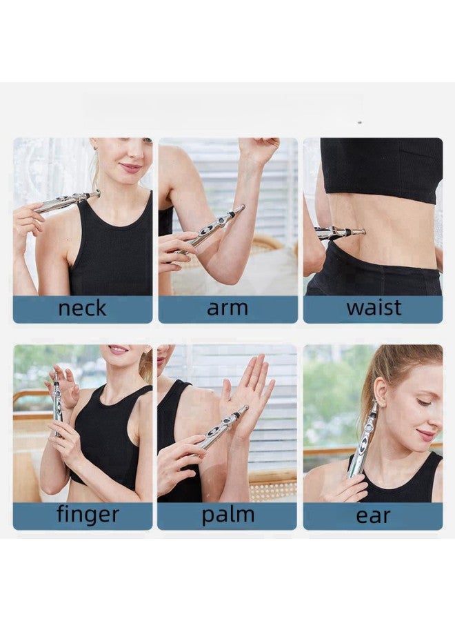 WAOKN Electronic Acupuncture Pen, Electric Meridians Laser Acupuncture Machine Magnet Therapy Instrument Meridian Energy Pen Massager Relief Pain Tools,Electric Acupoint Massage Tool with Acupoint Map  - Image 4
