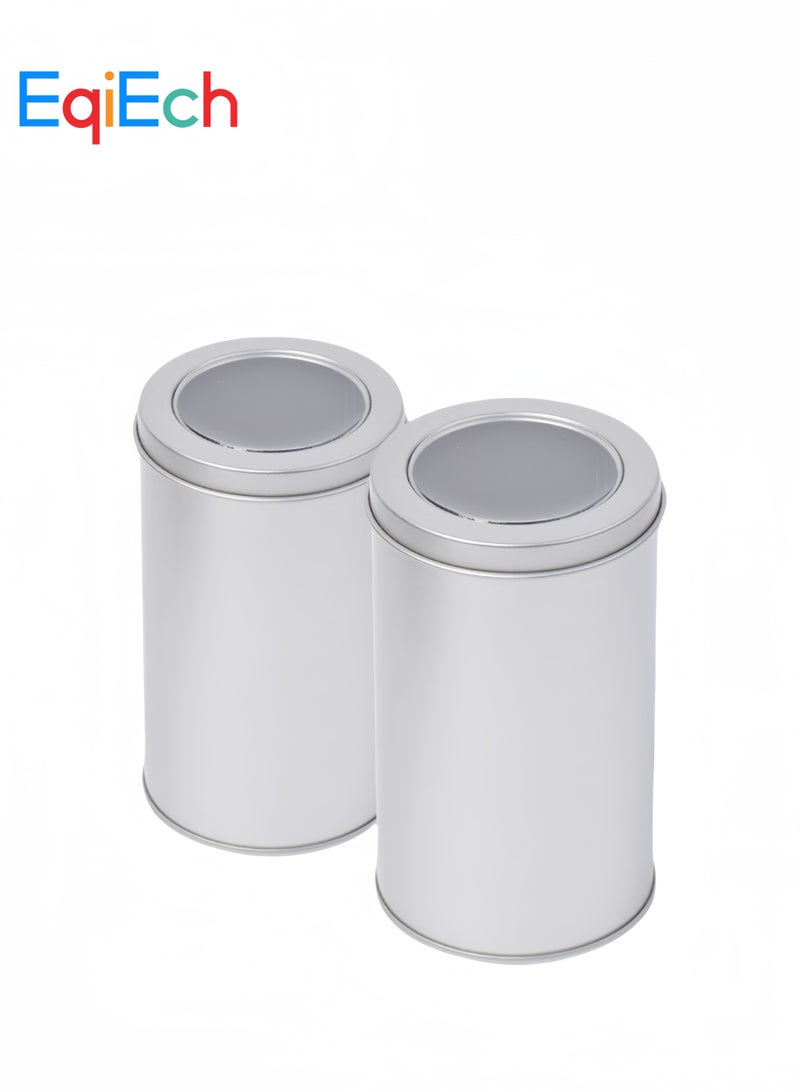 EqiEch Set of 2 Sealed Storage Jars with Visible Lids, Suitable for Coffee Beans, Dried Flowers, and Tea Leaves Storage - Image 1