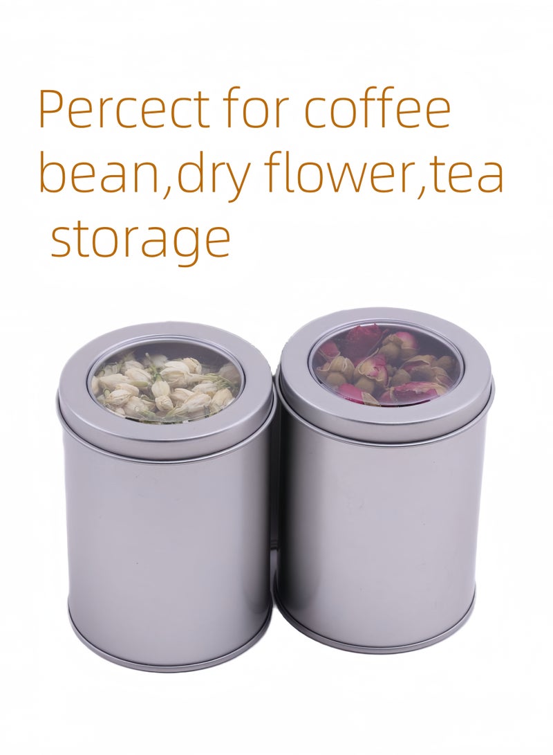 EqiEch Set of 2 Sealed Storage Jars with Visible Lids, Suitable for Coffee Beans, Dried Flowers, and Tea Leaves Storage - Image 2