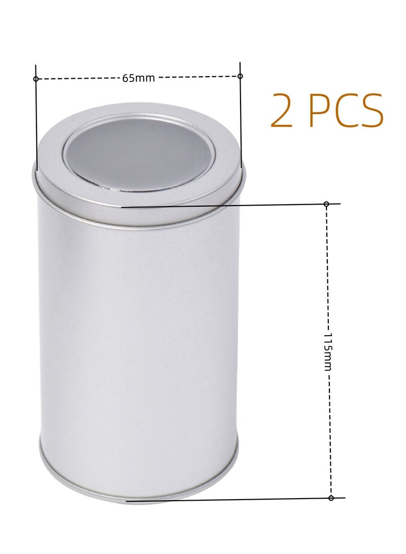 EqiEch Set of 2 Sealed Storage Jars with Visible Lids, Suitable for Coffee Beans, Dried Flowers, and Tea Leaves Storage - Image 3