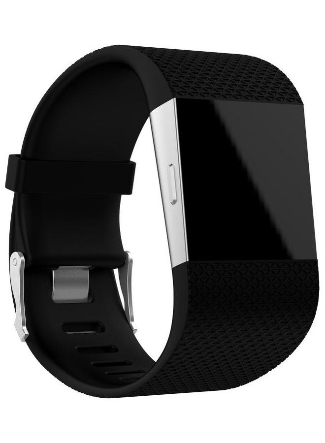 نيبمينينت سوار معصم رياضي قابل للتعديل بتصميم معين، مناسب لساعة فيتبيت سيرج. أسود - Image 1