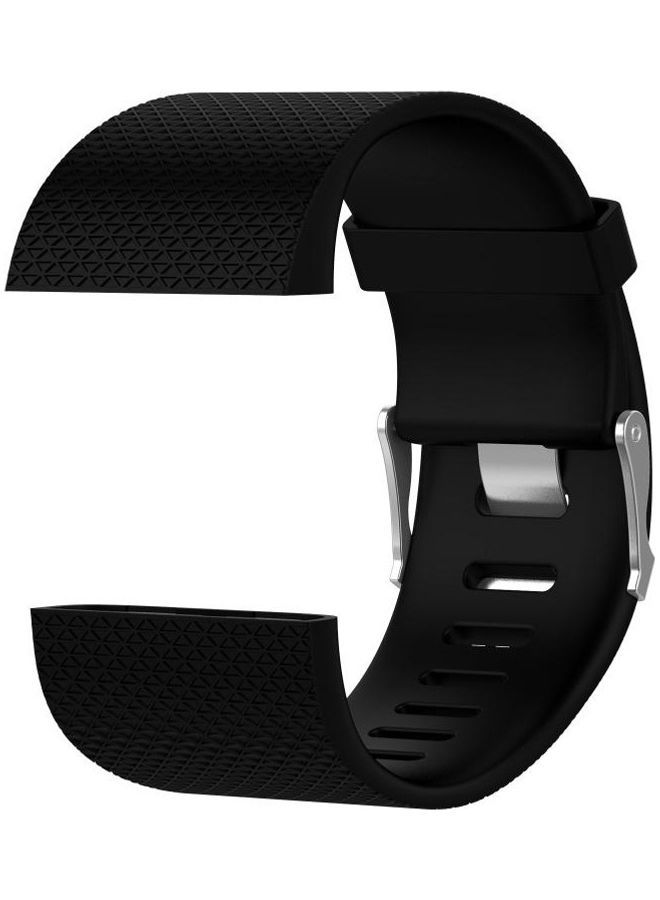 نيبمينينت سوار معصم رياضي قابل للتعديل بتصميم معين، مناسب لساعة فيتبيت سيرج. أسود - Image 3